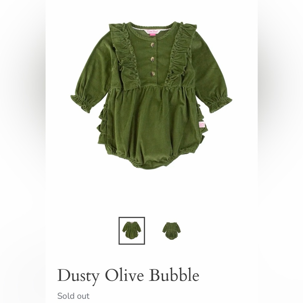 Ruffle Butts Olive Baby Outfit